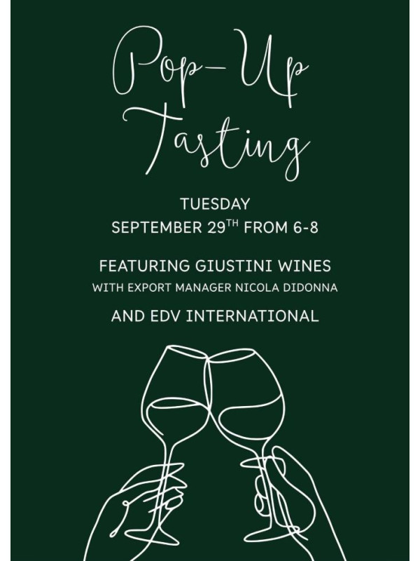 9/29 - Pop-Up Wine Tasting!